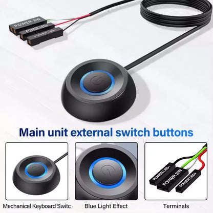 External PC Power Switch Button with LED