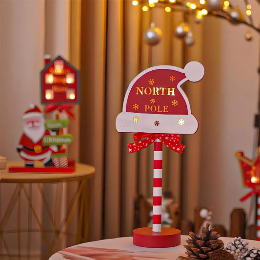 LED Santa Stop Here Christmas Sign