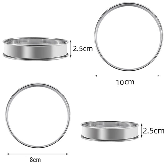 Stainless Steel Tart Ring Baking Mould Set