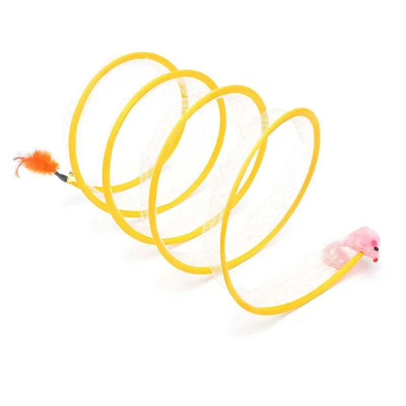 S Shape Foldable Cat Tunnel with Crinkle Balls