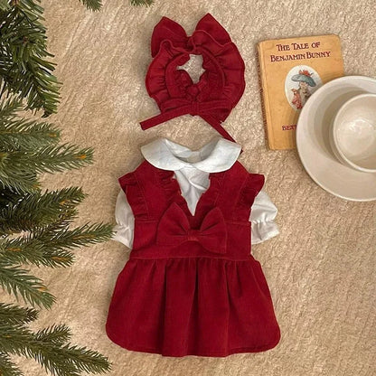 Winter Bow Knot Dog Dress