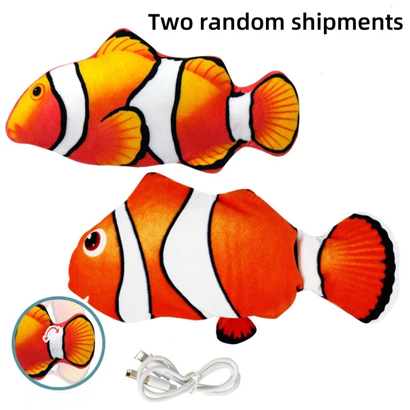 USB Rechargeable Interactive Floppy Fish Cat Toy