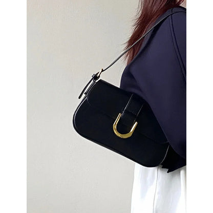 Vintage Horseshoe Buckle Crossbody Shoulder Bag