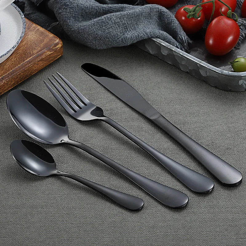 Black Stainless Steel Cutlery Set