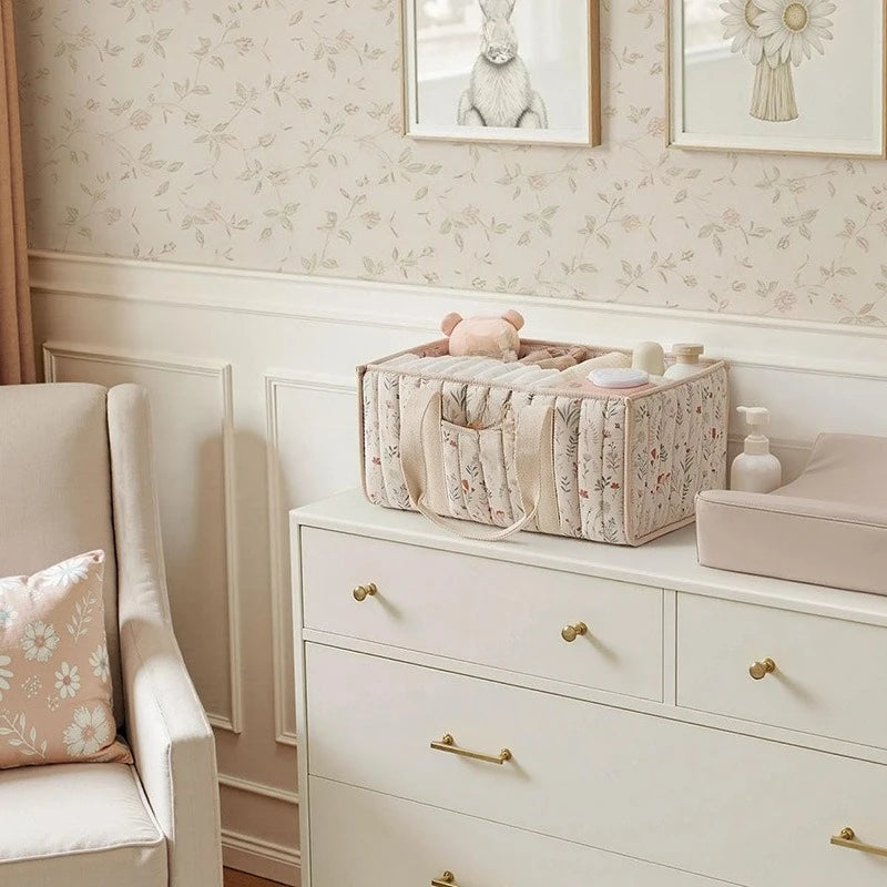 Floral Baby Diaper Tote Bag