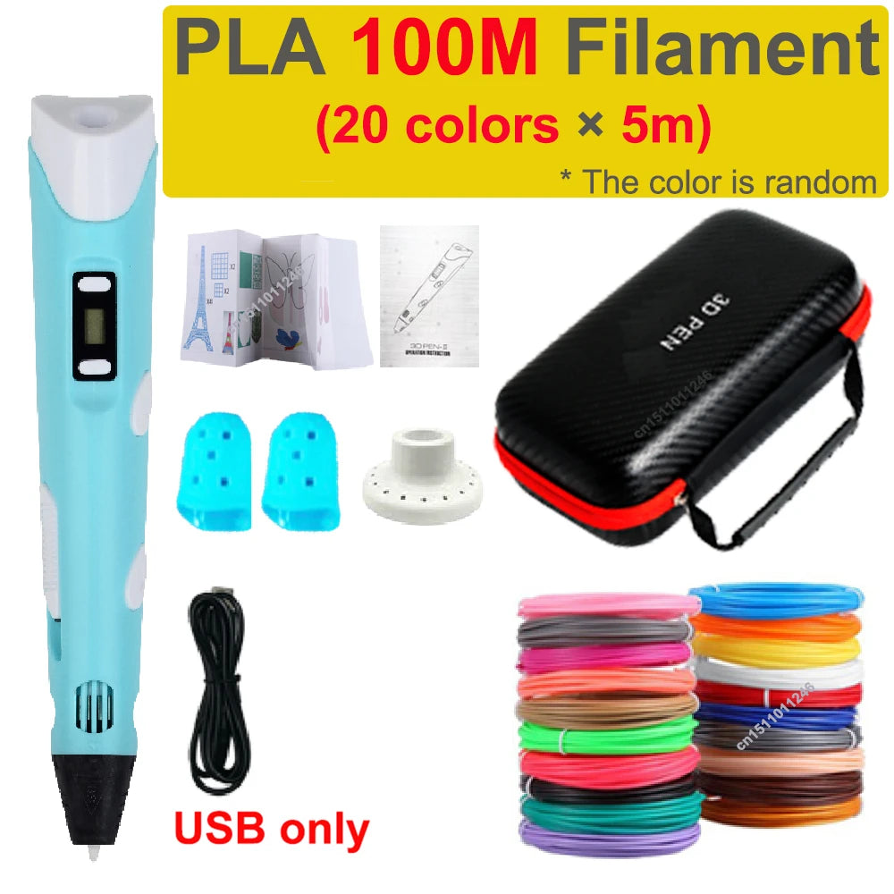 JuniorCare 3D Printing Pen with PLA Filament & Travel Case