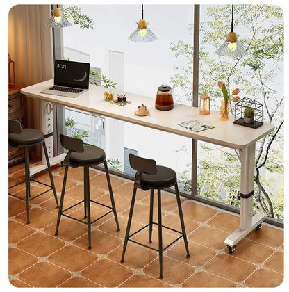 Adjustable Overbed Laptop Desk with Hand Crank & Wheels