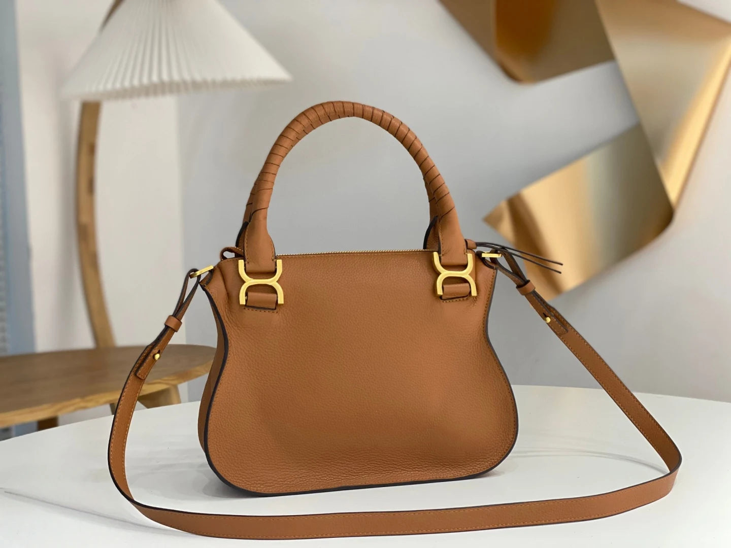 Vintage Genuine Leather Saddle Crossbody Bag for Women