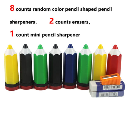Pencil Sharpener Creative Cartoon Pencil-Shaped Single-Hole Color Sharpener Office School Supply Artistic Stationery