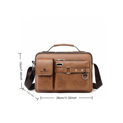 Business Casual PU Leather Messenger Bag