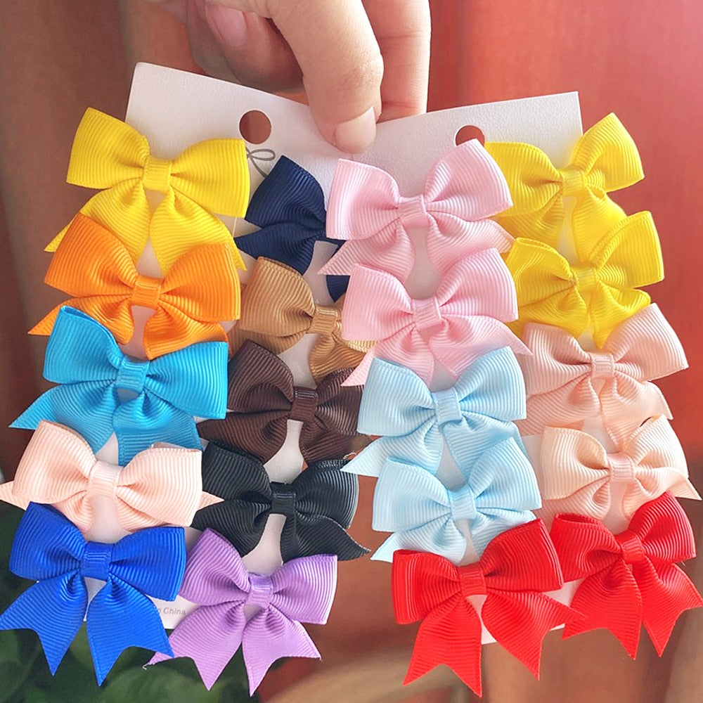 10Pcs/Set  Ribbon Bowknot Hair Clips