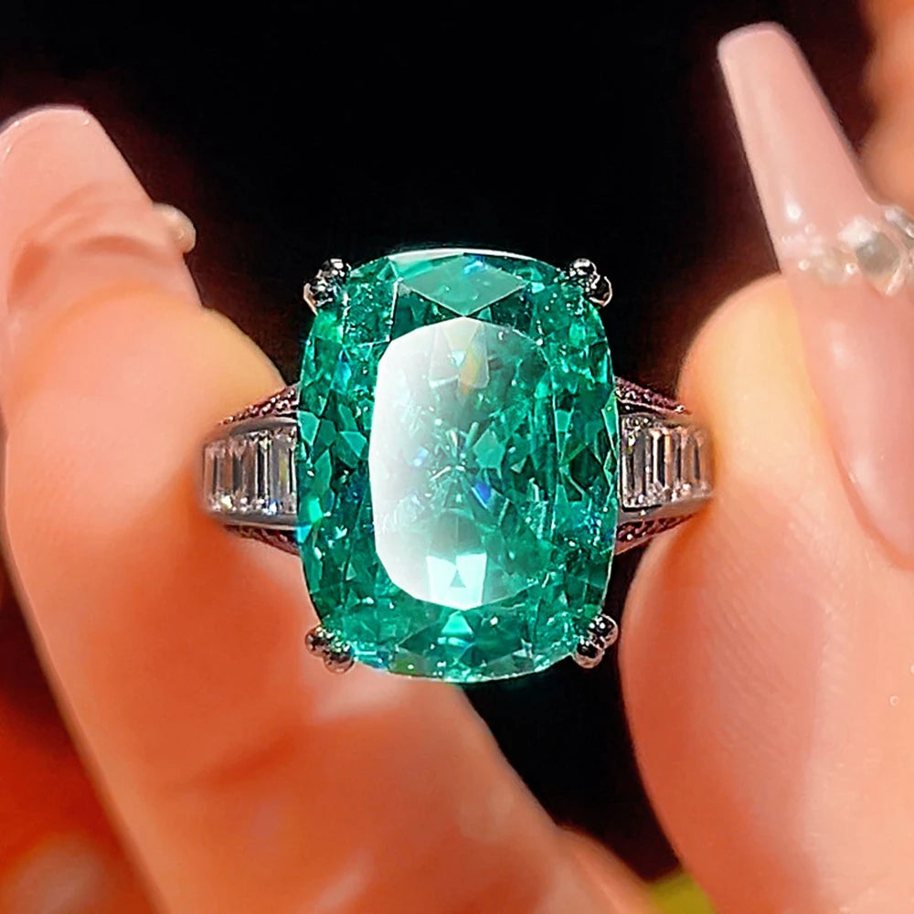 Lab-Created Paraiba Tourmaline Adjustable Ring