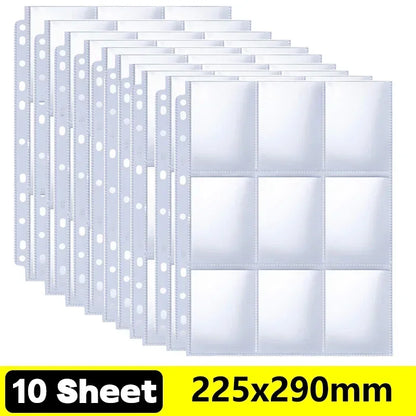 A4 9-Pocket Trading Card Binder Sleeves