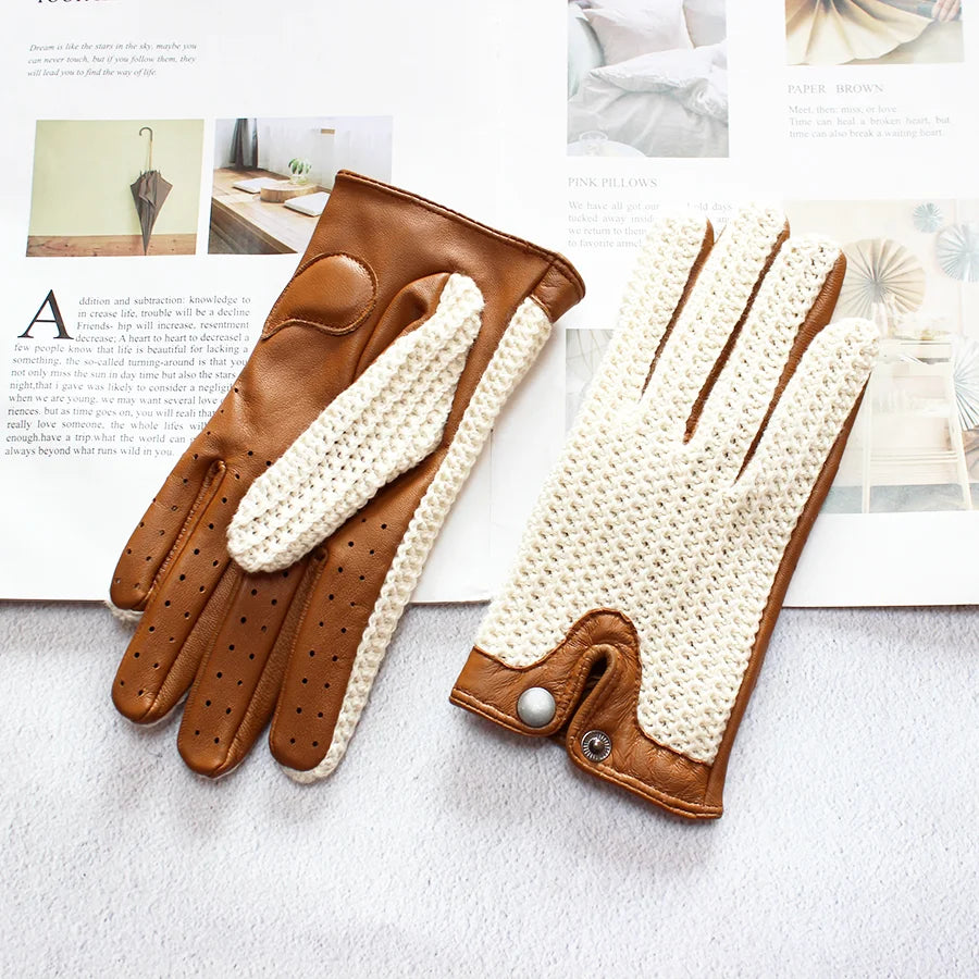 Women’s Genuine Leather Touch Screen Gloves