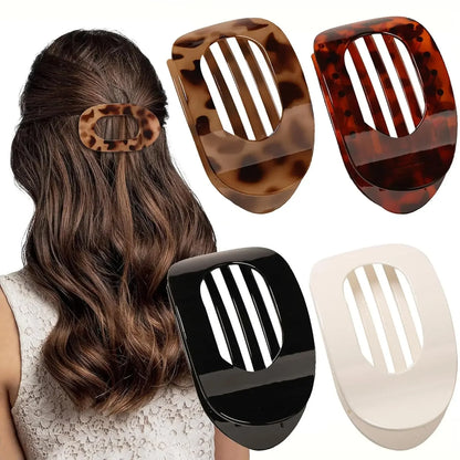 Oval Leopard Hair Claw Clip