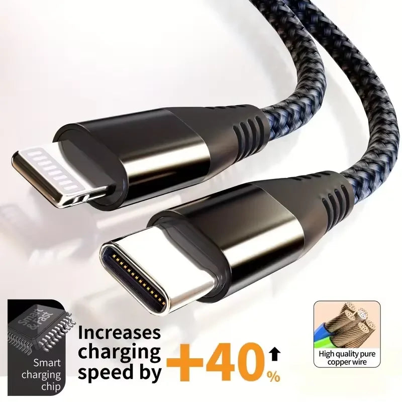 USB-C to Lightning Braided Fast Charging Cable