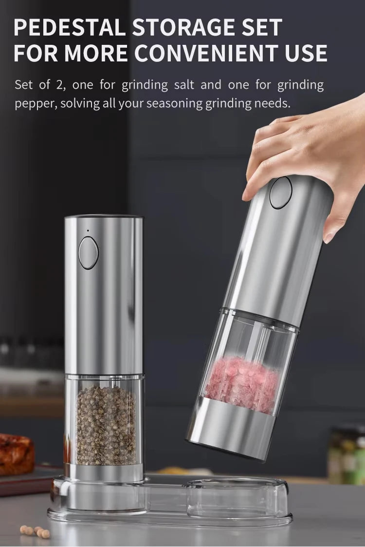 Electric Spice Grinder Set with Charging Base
