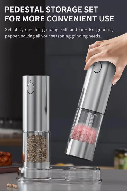 Electric Spice Grinder Set with Charging Base