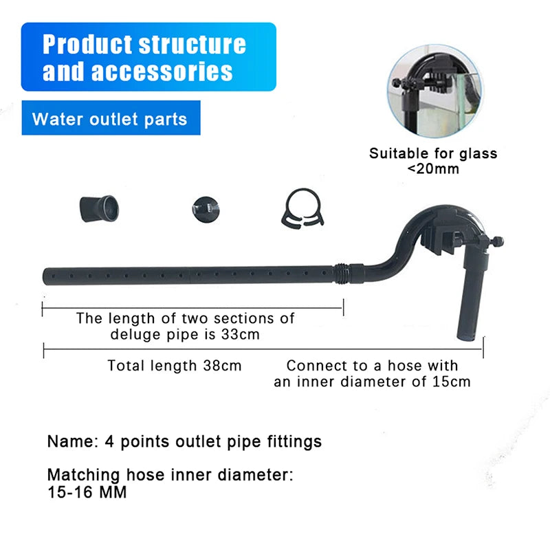 Aquarium Filter Spray Bar & Inlet Outlet Pipe Kit