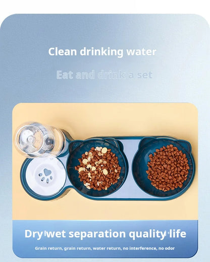 3-in-1 Cat Feeding & Water Station