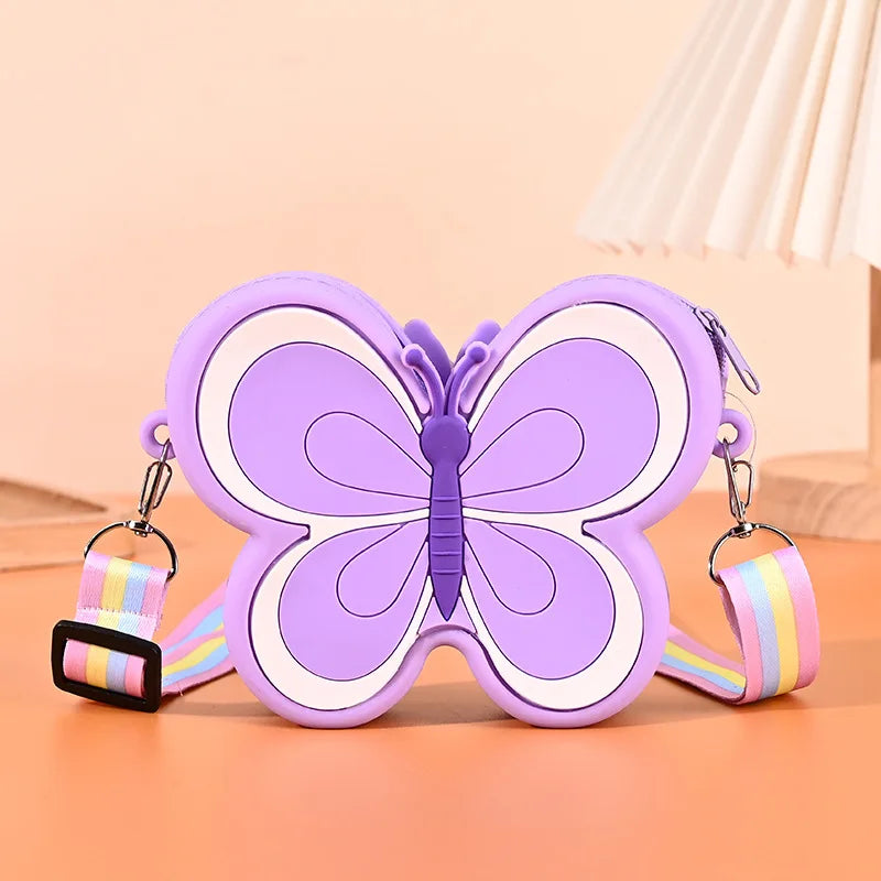 Cute Silicone Butterfly Kids Crossbody Bag