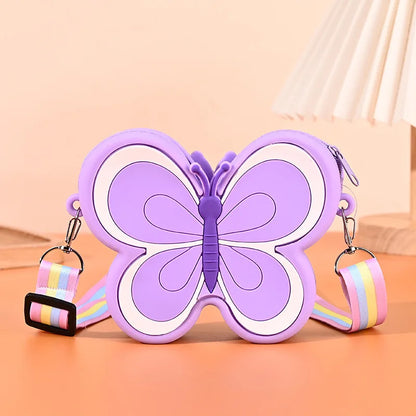 Cute Silicone Butterfly Kids Crossbody Bag