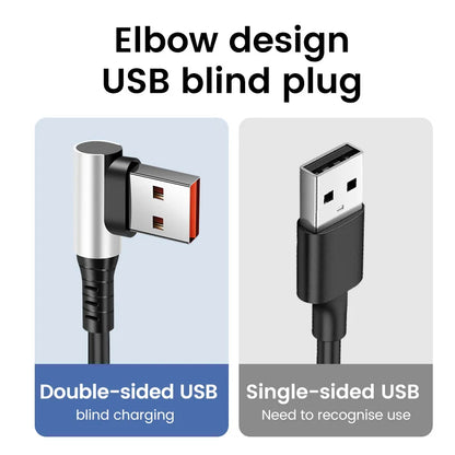 90° Retractable USB-C Fast Charging Cable
