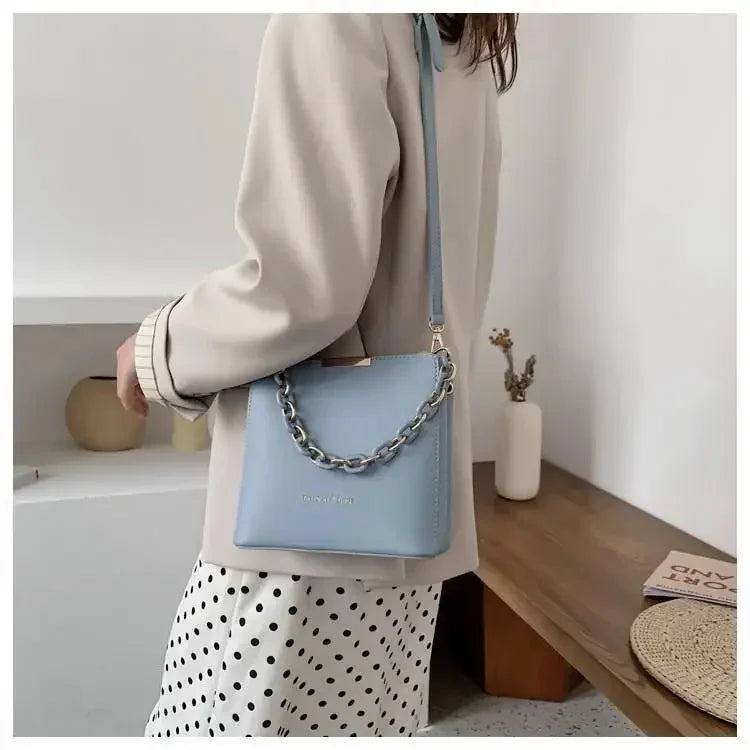Minimalist Chain Bucket Crossbody Bag