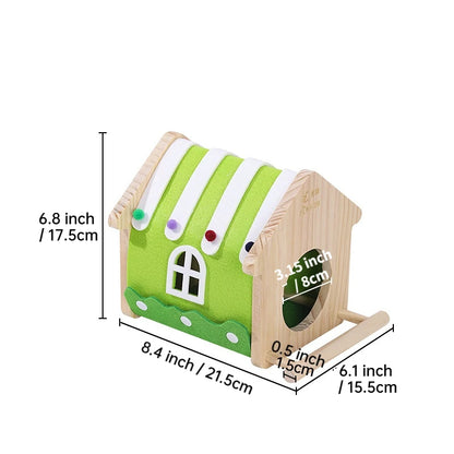 Wooden Bird Nest Box for Parakeets & Small Parrots