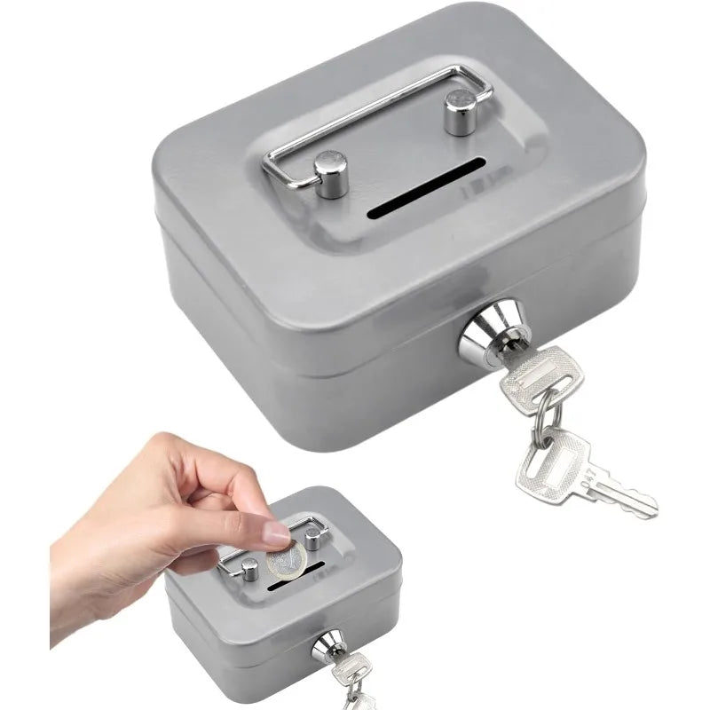 Portable Lockable Metal Cash Box