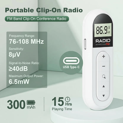 Portable Digital FM Pocket Radio with LCD Display