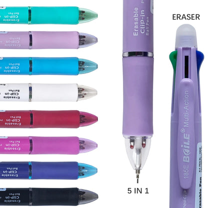 5-in-1 Multicolor Erasable Gel Pen with Mechanical Pencil