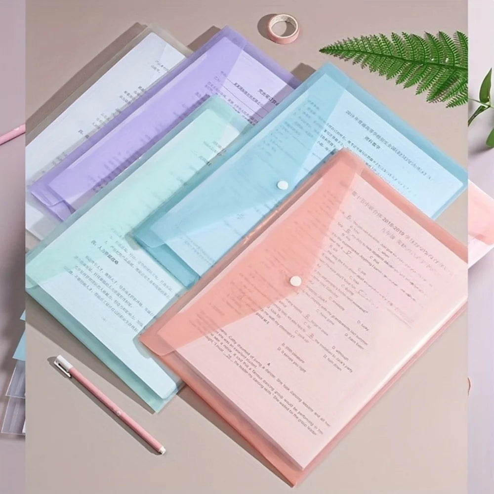 A4 Transparent Waterproof Document Folder Set