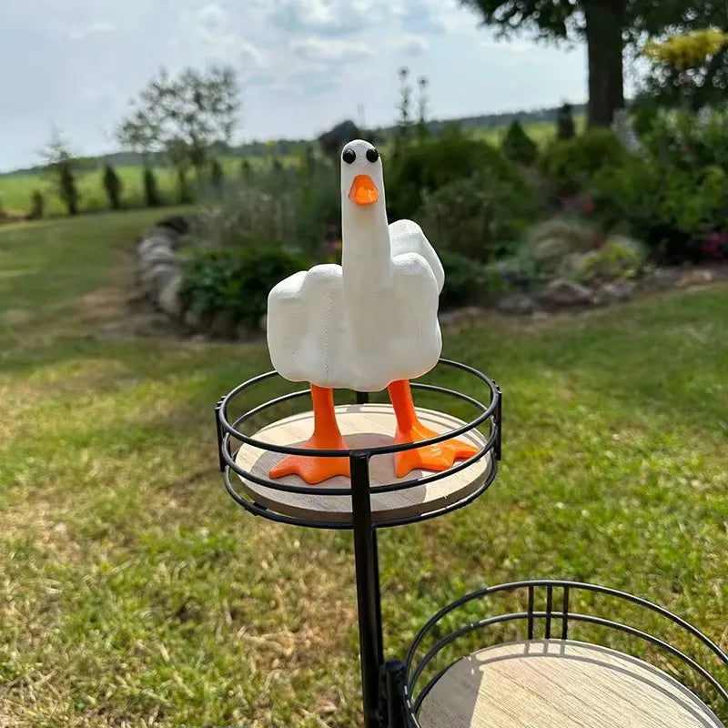 Funny Little Duck Personalized Middle Finger Resin Statue