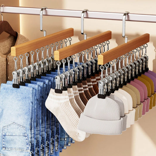 1Pc Solid Wooden Trouser Storage Clip