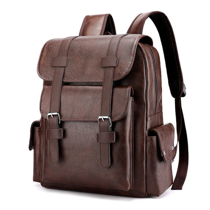 Men’s PU Leather Laptop Backpack