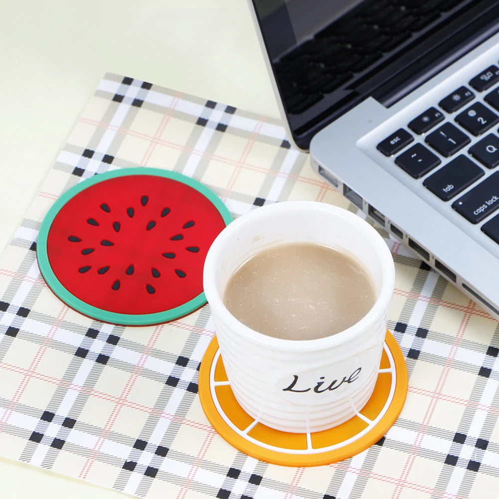 Fruit Shape Cup Coaster Silicone Slip Insulation Pad