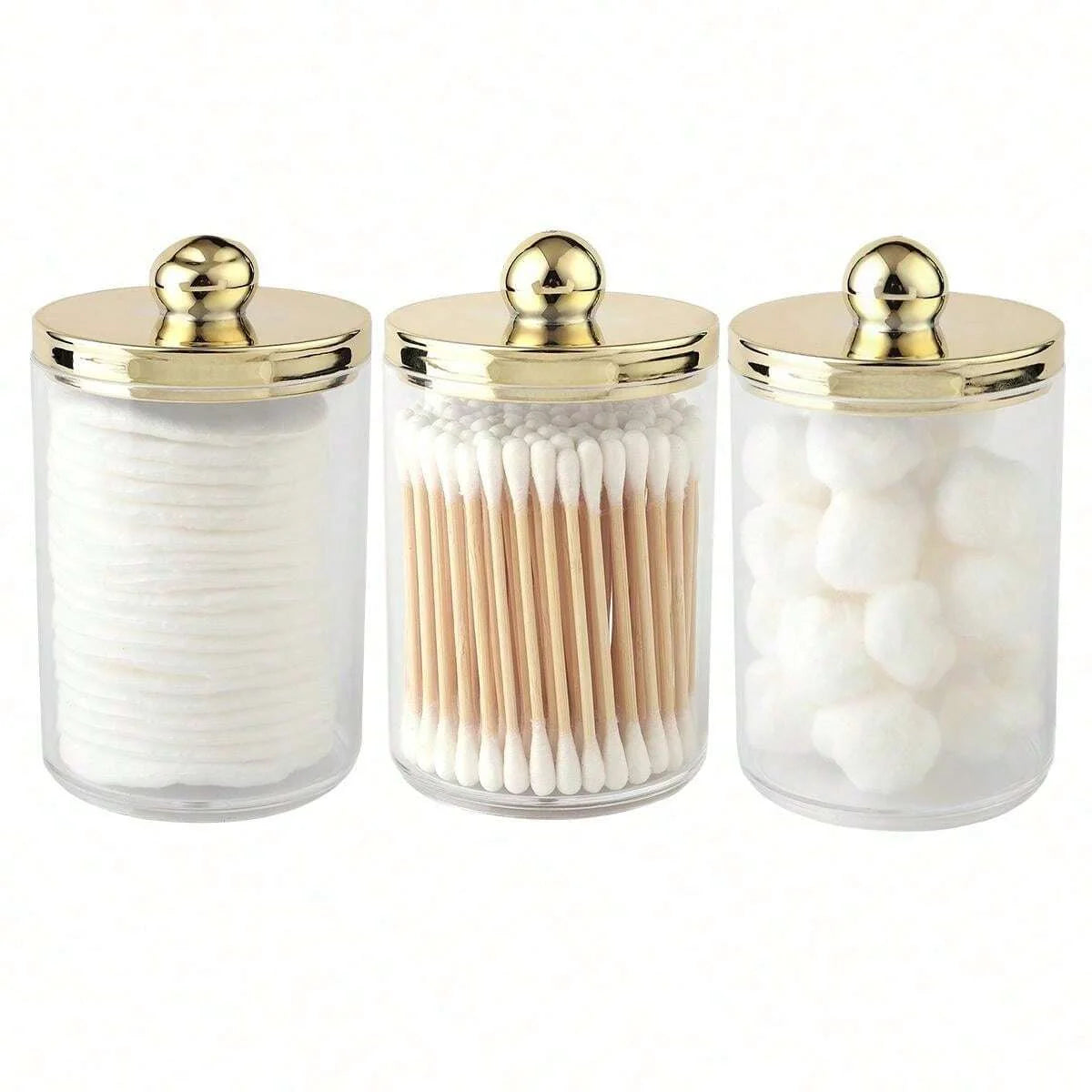 Clear Cotton Swab & Cosmetic Storage Jar