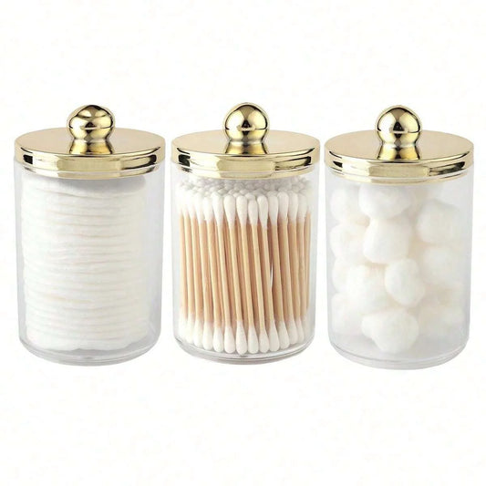 Clear Cotton Swab & Cosmetic Storage Jar