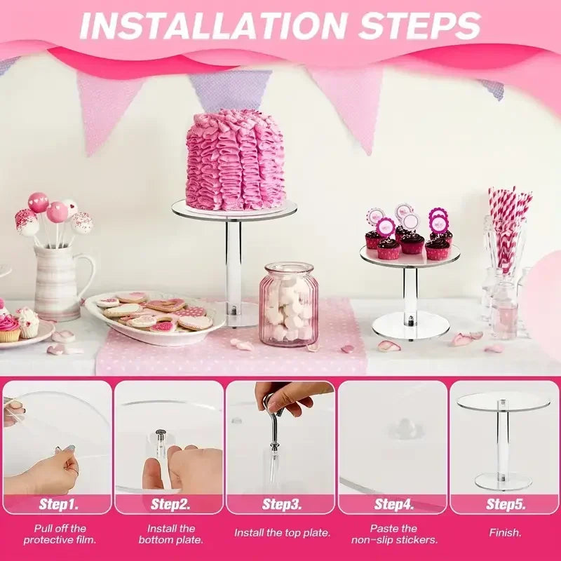 Clear Acrylic Cake & Dessert Display Stand