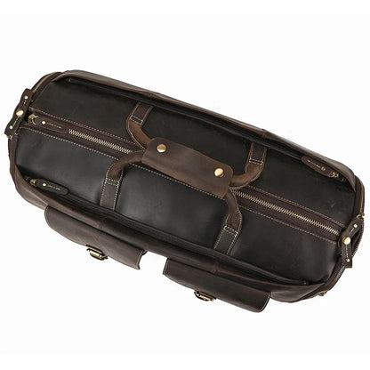 Crazy Horse Leather Travel Bag for Suits