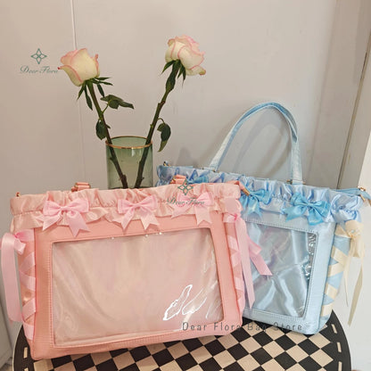Y2K Bow Satin Crossbody Tote Bag