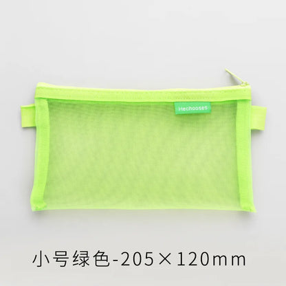 Large Capacity Transparent Mesh Pencil Case