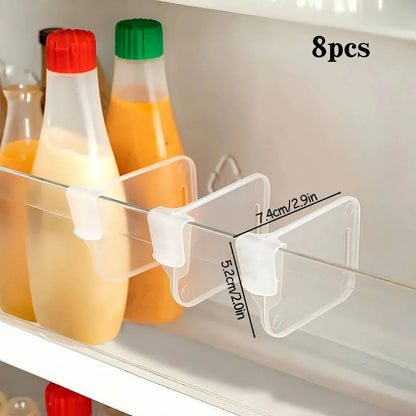 Adjustable Refrigerator Storage Divider Clips (6 or 8 Pieces)