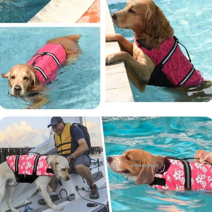 Reflective Dog Life Jacket Adjustable Swimming Safety Vest
