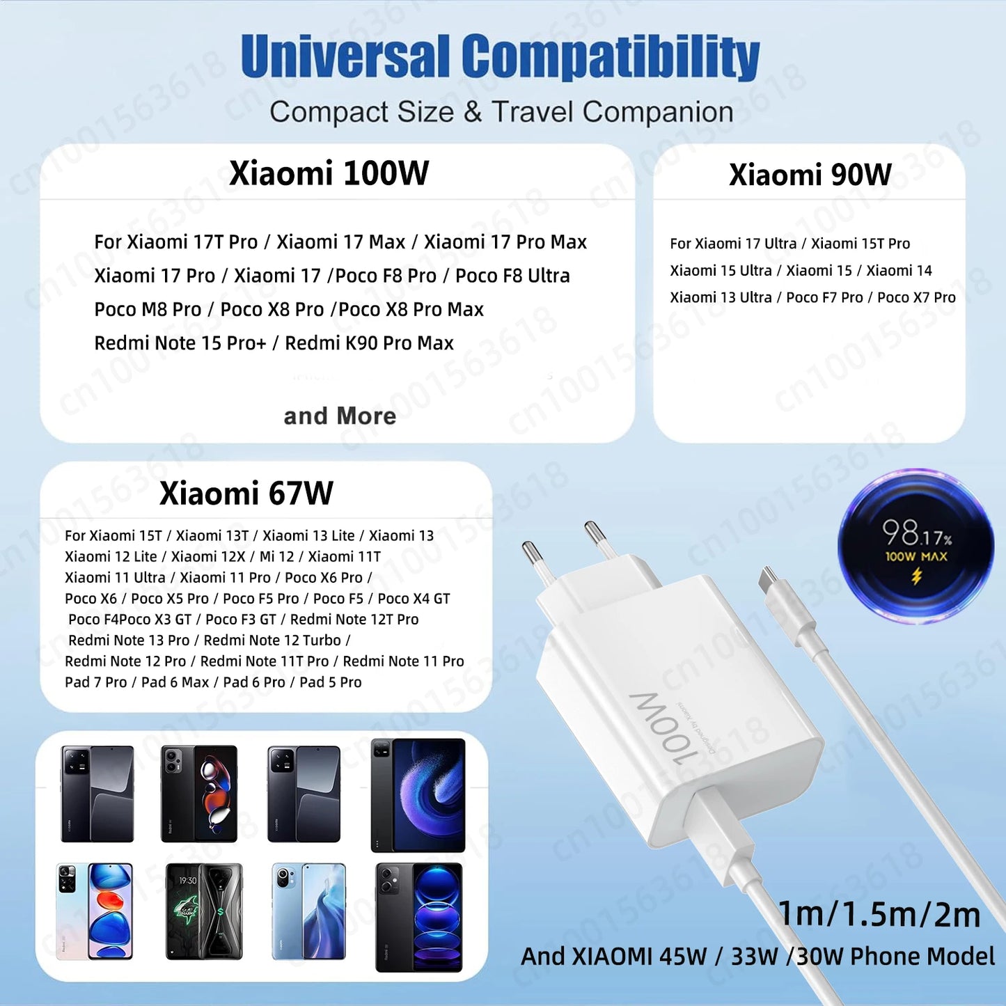 Xiaomi 100W HyperCharge Fast Charger with Type-C Cable