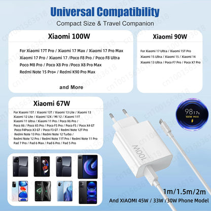 Xiaomi 100W HyperCharge Fast Charger with Type-C Cable