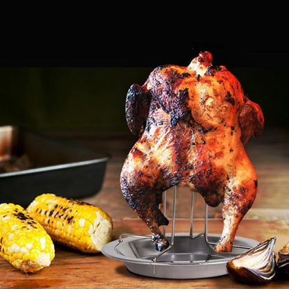 Stainless Steel Chicken Roasting Grill Stand with Bowl