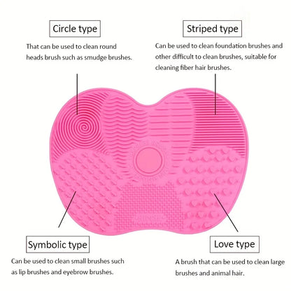 Apple-Shaped Silicone Makeup Brush Cleaning Pad