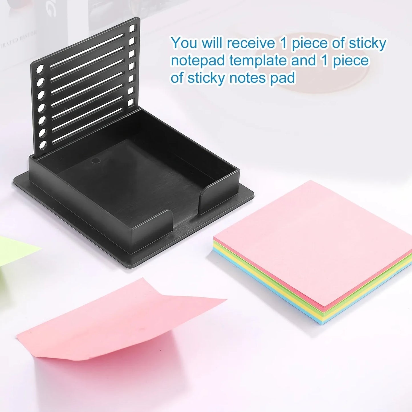 Sticky Notes Holder with Stencil – Post It Notes Dispenser